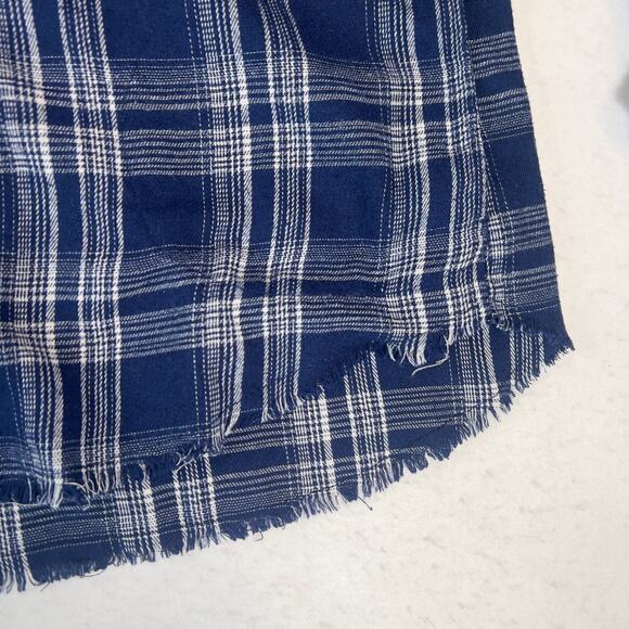 Democracy Button Shirt Woman Small Tunic Style Pockets Fringed Hem Thick Fabric - Picture 5 of 11